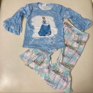 Boutique Cinderella cute ruffle pants set